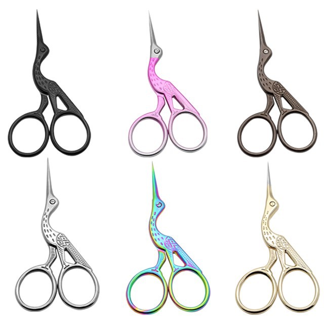 Tijeras de Grulla Acero Inox — Costura, Bordado, Estilo Retro