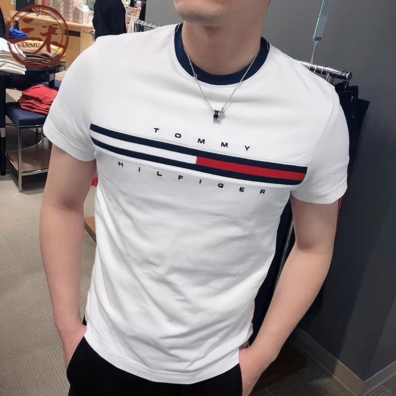 2026 In-Stock Tommy T-Shirt for Men, Short-Sleeve, Summer, Round Neck, Loose Fit, Casual Everyday Base Shirt, Trendy, One-Piece Drop Shipping 2026 In-Stock Tommy T-Shirt for Men, Short-Sleeve, Summer, Round Neck, Loose Fit, Casual Everyday Base Shirt, Trendy, One-Piece Drop Shipping