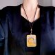 Xizang Potala Palace Thangka Yellow God of Wealth Pendant Qinghai Regong Thangka Hand-painted Half-hand-painted Thangka Necklace