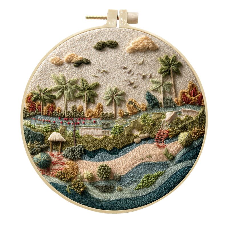 オリジナル先行販売クロスボーダー新製品刺繍 diy 風景手作り生地材料パッケージキットクリエイティブ手作り裁縫英語|undefined