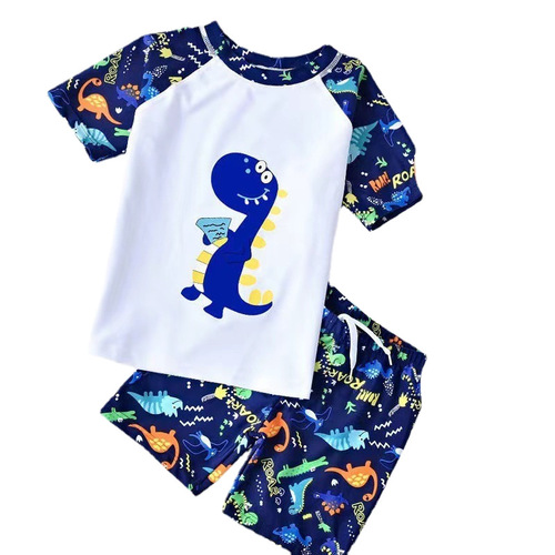 Children's swimwear for boys and girls, small, medium, and large children, baby cartoon split swimming suit, swimming pants set, student swimwear