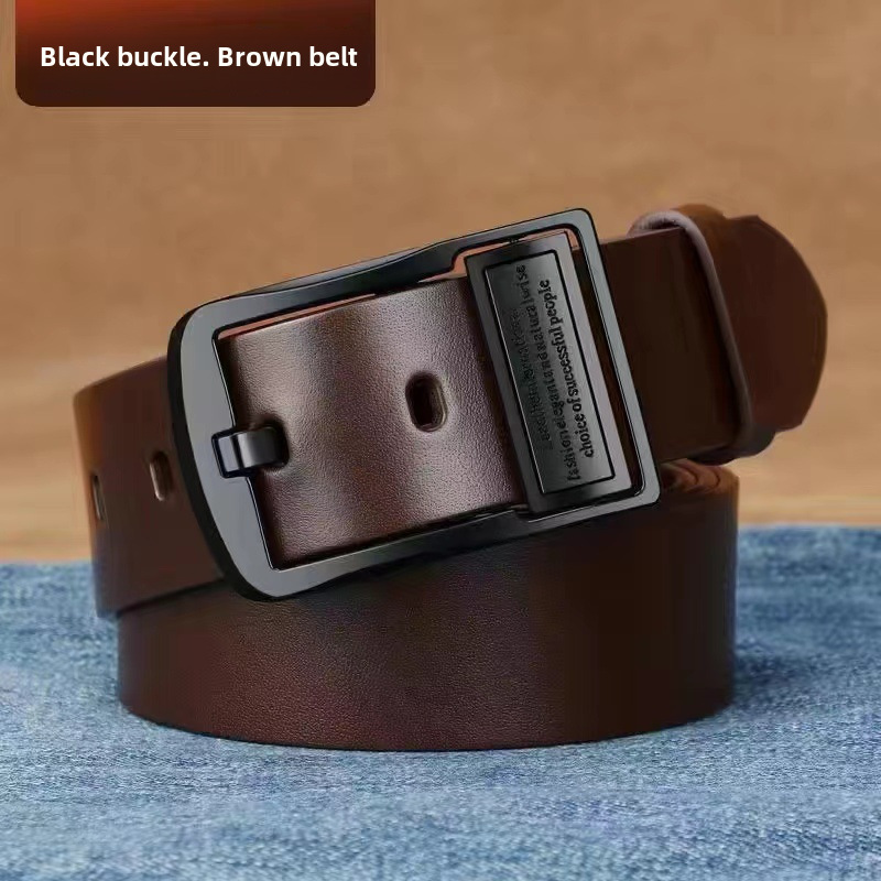 Cross-Border Men's pin buckle belt vintage belt fashion casual real cowhide jeans belt factory wholesale in stock_viptrois.com