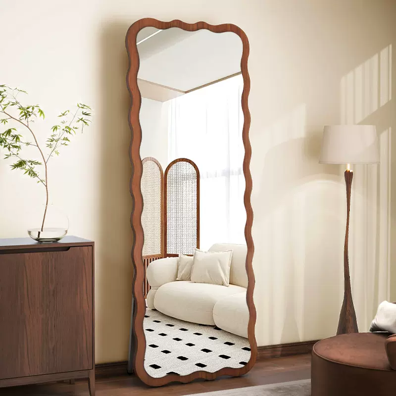 中古全身镜家用落地镜网红异形镜壁挂高级感穿衣镜女生试衣大镜子