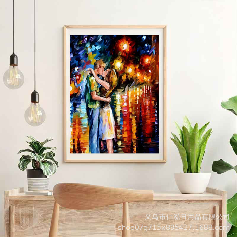 Nueva pintura diamante bricolaje Día de San Valentín conjunto romántico diamante completo ladrillo pintura Cruz puntada pintura decorativa transfronteriza fábrica al por mayor