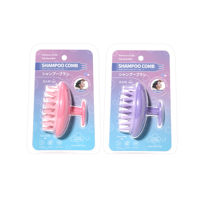 LMLTOP cepillo de masaje redondo, cepillo de limpieza de cuero cabelludo, cepillo de limpieza de cabello TPR, champú y peinado de cabello, artefacto especial transfronterizo