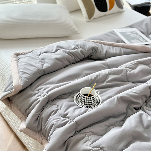 Solid color Nordic style washed cotton summer quilt plain simple summer cool quilt double dormitory air-conditioned quilt gift quilt 2m