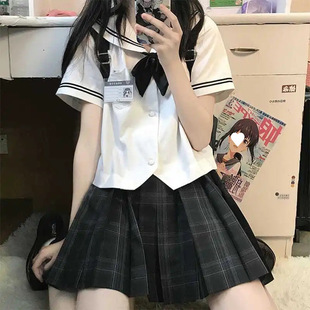 sailor collar jk shirt short girls' school uniform uniform color all-match loose Japanese college style top spring and summer