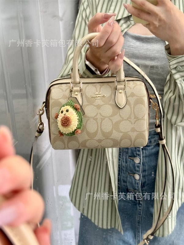 蔻家高品质Rowan迷你波士顿枕头包百搭经典老花单肩斜挎包手提包|undefined