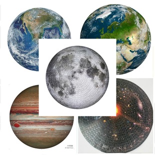 Cross Border Adult 1000 Piece Earth Moon Universe Space Star Round 3D Puzzle Cartoon Children Flat Puzzle