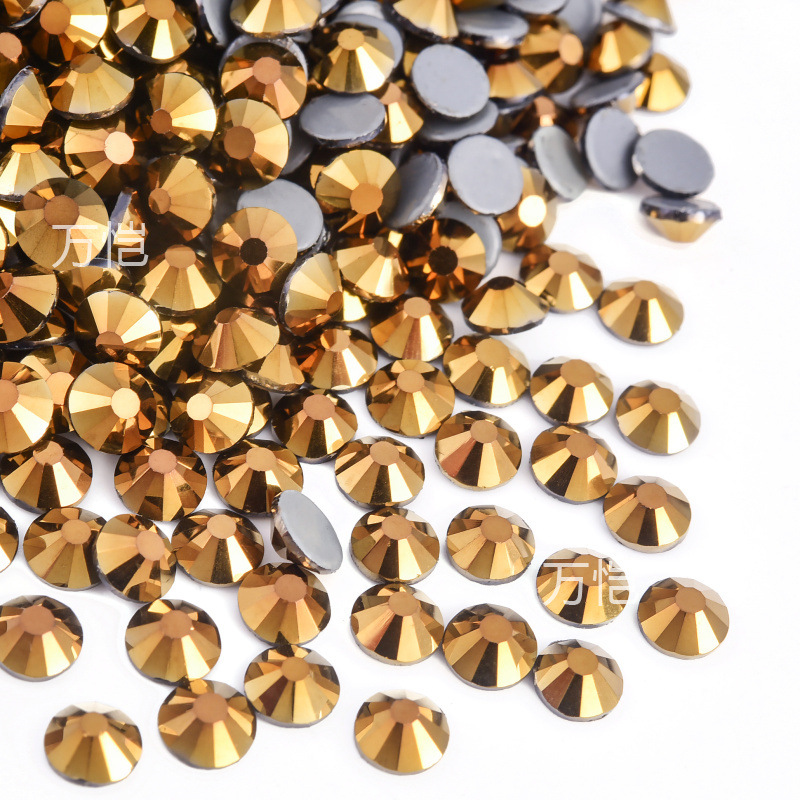 爆発的な輝きの平底イミテーションオパールラインストーン、衣類用アクセサリー、電気メッキガラスラインストーン、大型装飾品、DIYジュエリーアクセサリー材料