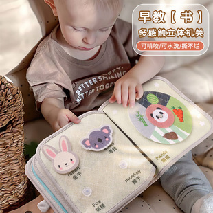 Детская познавательная детская книга, книга из ткани на липучке, трехмерная интеллектуальная игрушка, можно отрывать, раннее развитие, можно грызть