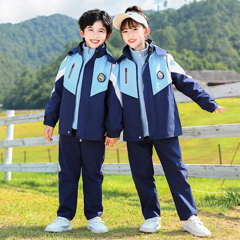 幼兒園園服春秋季新款兒童學院風三件套運動套裝中小學生校服班服