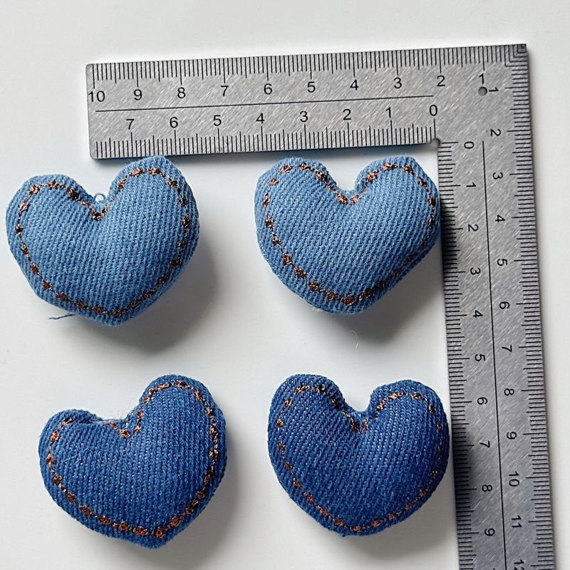 韓国綿充填立体エッジ刺繍愛レトロデニム DIY 手作りバッグ衣類アクセサリーキーホルダーアクセサリー|undefined