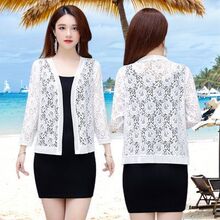 防晒衣女短款高档蕾丝衫外套2025夏季妈妈装百搭披肩外搭开衫薄款