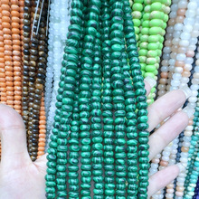hot绿孔雀石合成水晶宝石散珠手链算盘珠diy饰品配件串珠佛珠圆珠