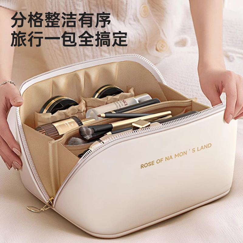 Bolsa de cosméticos portátil para mujer de alta gama portátil de gran capacidad para viajar con mano para lavar bolsa de almacenamiento de cosméticos de alta gama