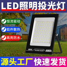 谦润照明LED投光灯户外防水工程探照灯100w高亮室外广告投射灯
