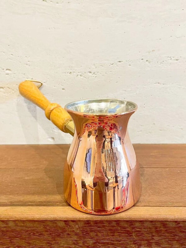 New Model Turkish Copper Hand-Polished Shiny Light-Colored Wooden Handle Coffee Pot Sand Brewing Pot Sand Coffee