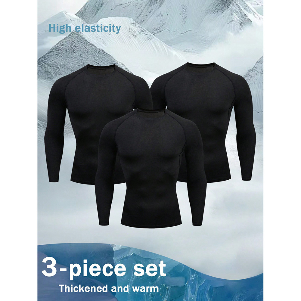Men's Long Sleeve Sports Base Layer Breathable Quick Drying Top_voghion.com