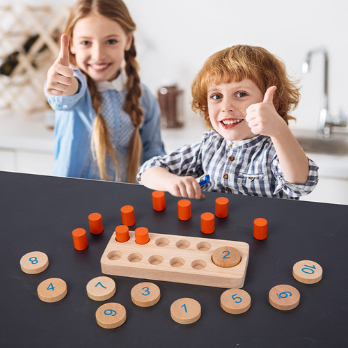 Wooden Ten-Grid Number Sense Educational Toy Addition and Subtraction Calculator Counter for Children's Mathematics Magic Educational Montessori Toy