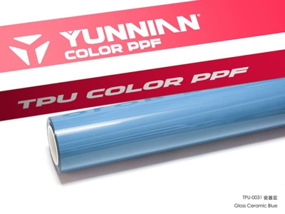 Auto Color Change Film: crystal TPU car color change - tpu-porcelain-blue-dual-use-for-wet-and-dry-surfaces-15215m