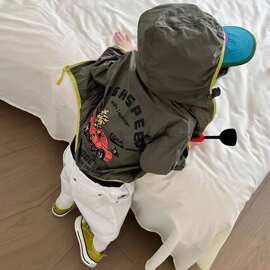 儿童防晒衣2026夏季新款男女酷帅卡通印花长袖外套宝宝薄款上衣潮