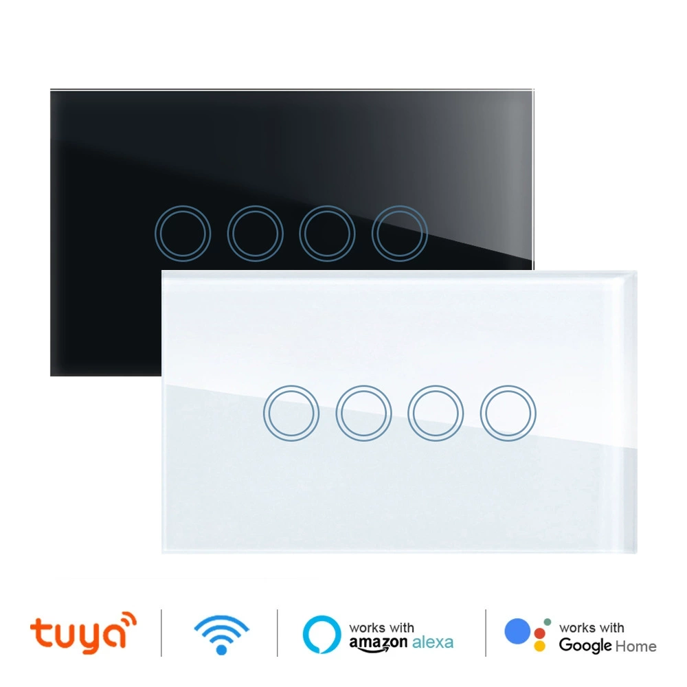 4 Включите смарт-переключатель WIFI США стандарт граффити zigbee одиночный нулевой огонь универсальный можно выключить кнопку света двойной круг