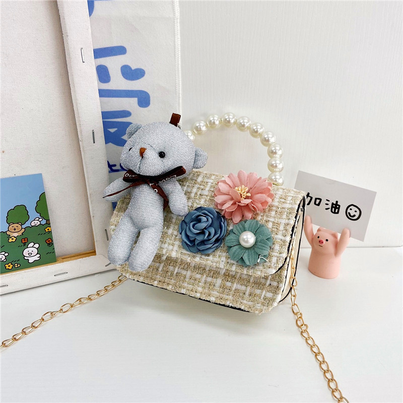 Bolso para niños 2021 nueva niña linda bolsa de mensajero moda princesa perla bolso cadena bolsa de hombro