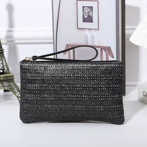 Cross-border Fashion Summer New Women's Straw Wided Bag Clutch Distinctive All-match Large Capacity Women's Wallet Ultra-thin