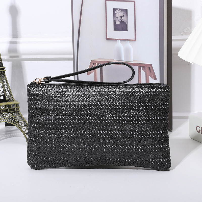 Cross-border Fashion Summer New Women's Straw Handbag Clutch Personalized All-match Large Capacity Women's Wallet Ultra-thin