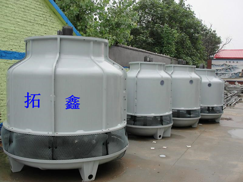 100T圆型玻璃钢冷却水塔 低噪音型圆形冷却塔50T降温玻璃钢冷水塔