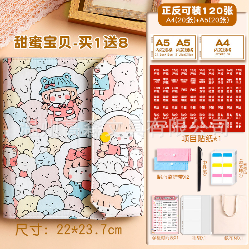 Cross-Border Maternity Check-Up and Prenatal Care Document Storage Book, Soft-Cover Pregnancy Storage Notebook, Waterproof Inspection Report File Bag