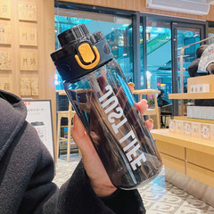 新款高顏值簡約食品級吸管杯夏季男女學生外出運動便攜防摔隨手杯