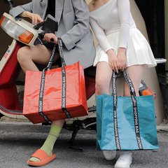 Wholesale manufacturer's coated color printing plastic woven shopping bags, travel portable PP hand-held gift tote bags