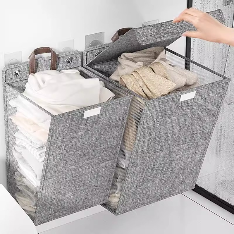 脏衣篓壁挂脏衣服收纳筐浴室卫生间洗澡放衣神器家用可折叠脏衣篮