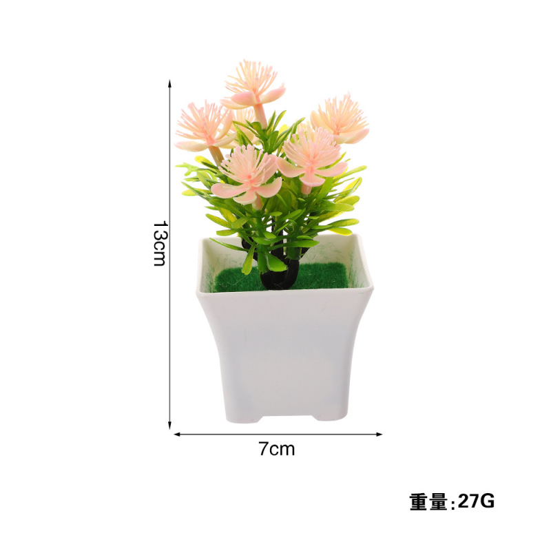 7 小さな梅の花シミュレーション鉢植え造花鉢植えプラスチック装飾造花家の装飾オフィスシミュレーション花|undefined
