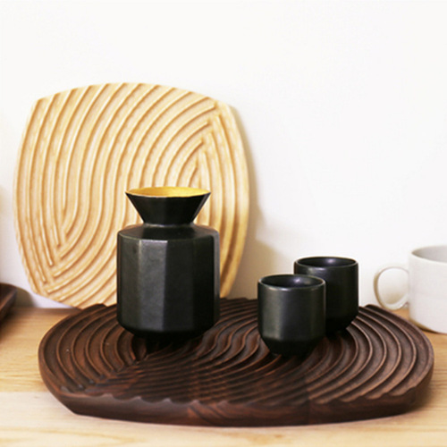 Japanese-style entrance decoration ornaments aromatherapy storage tray water corrugated wooden afternoon tea by the fire fruit and dried fruit tray
