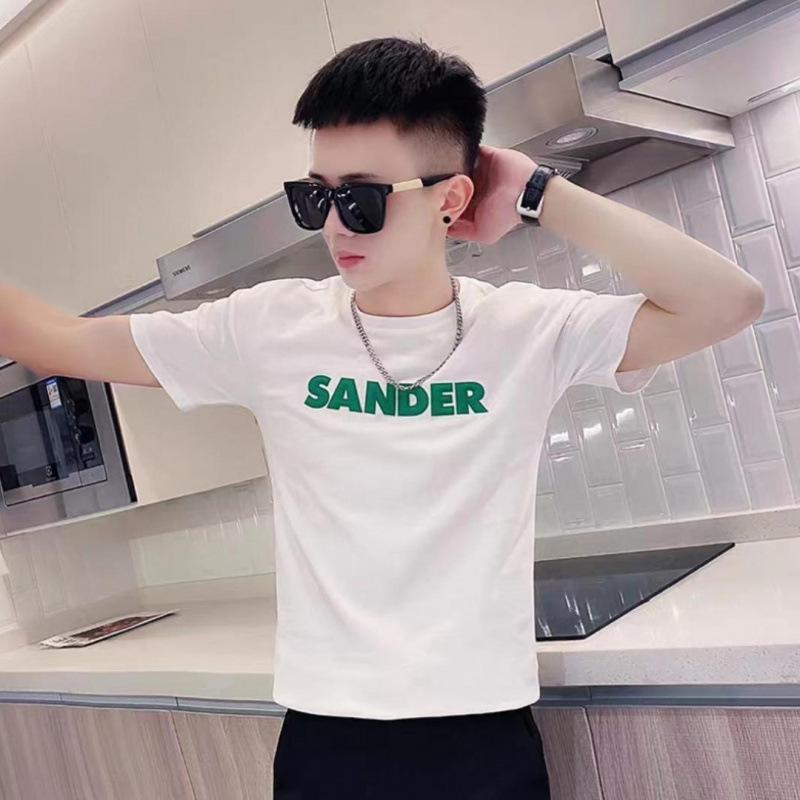 Pure Cotton Short-Sleeve T-Shirt for Men, Popular Summer Style, Slim Fit, Trendy Brand, Size Xs, Suitable for Petite Individuals