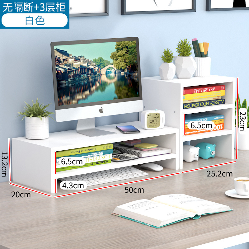 칸막이 없음 + 3단 캐비닛 흰색