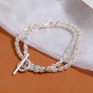 Bracelet with pigtail, universal necklace for beloved, accessory, silver 925 sample