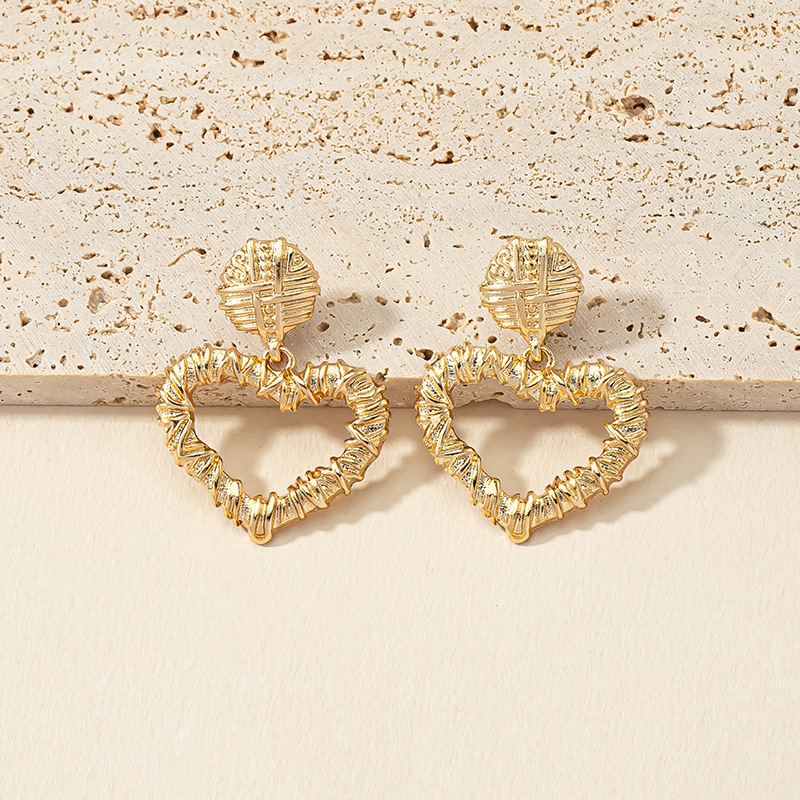 Fashion Heart Shape Alloy Plating Earrings display picture 1