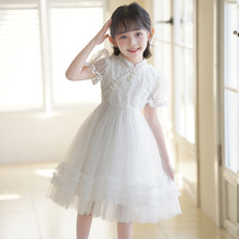 儿童旗袍连衣裙夏装新款白色女孩中式礼服公主裙宝宝六一节演出服