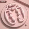 Розовый, один ряд, 9 колёс, кольцевой зажим для ног