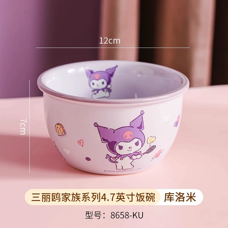 Керамическая посуда (Sanrio) 4,7" чашка для риса, дизайны Hello Kitty, My Melody, Kuromi