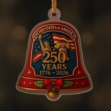 跨境新款250周年纪念钟摆亚克力挂饰扁平摆件车载箱包钥匙挂饰