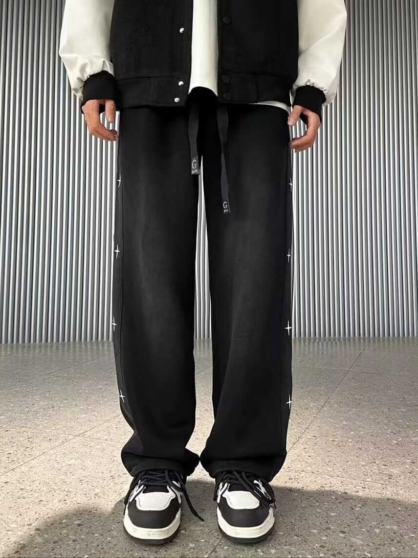 American Style Jeans High-End Vintage Loose High Street Wide-Leg Draped Straight Long Pants Trendy Men_mkmklike.com