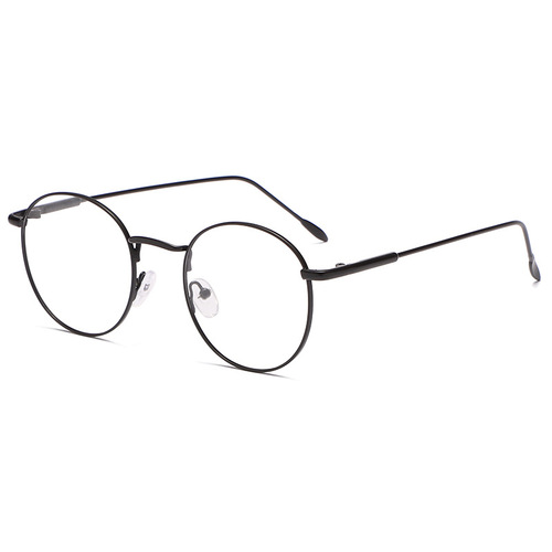 New metal glasses frame men's trendy retro eyebrow flat glasses women's fashion color-changing anti-blue light glasses foreign trade