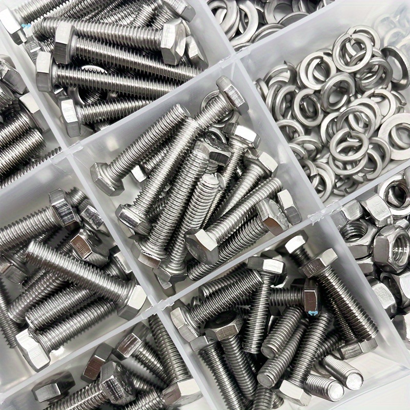 480pcs Stains Steel Hex Head Bolt And Nut Assortment Set