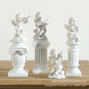 European Cupid Little Angel Resin Ornaments Imitation Plaster Angel Shooting Props Scandinavian Sculpture Small Ornaments