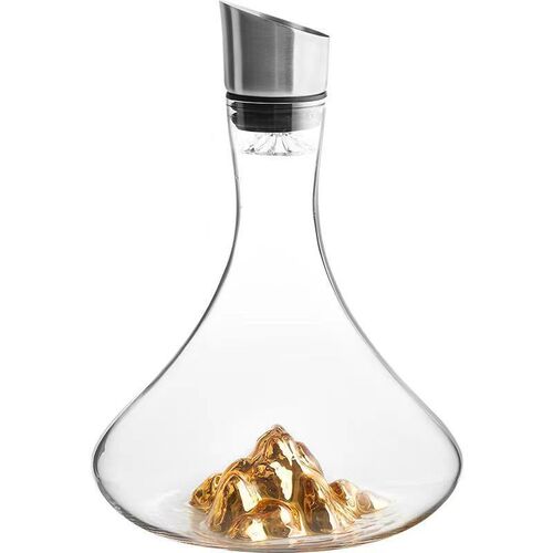 Waterfall red wine decanter, lead-free Jinshan luxury high-end glass wine pouring wine storage wine dividing jug with lid